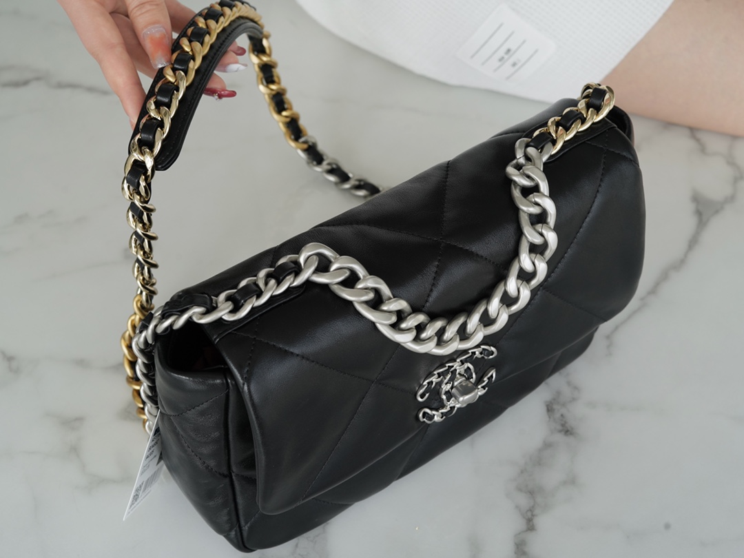 Chanel 19 Bag, Small Size, with Silver Accessories  