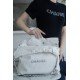 Chanel 22P Handbag, Small Size, White with Silver Hardware  