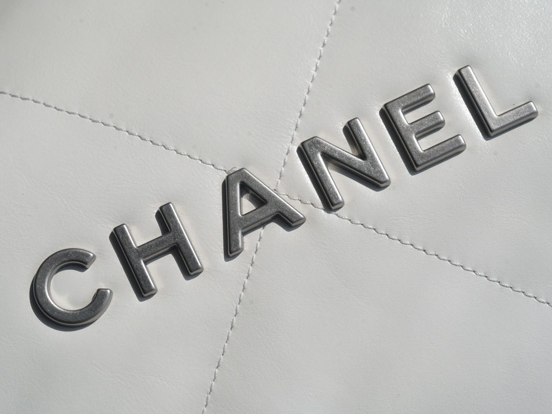 Chanel 22P Handbag, Small Size, White with Silver Hardware  