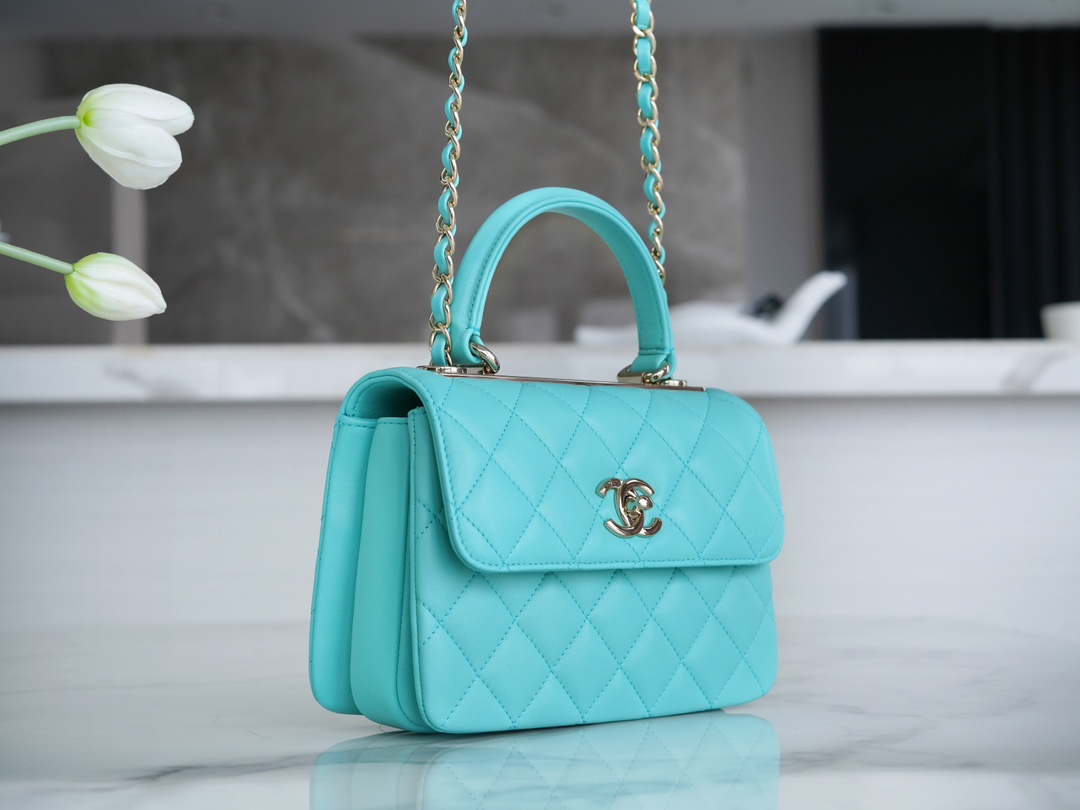 Chanel 24C Trendy CC Mini, Blue, Lambskin  