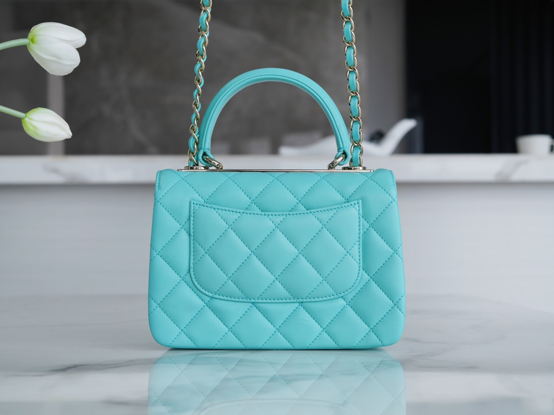 Chanel 24C Trendy CC Mini, Blue, Lambskin  