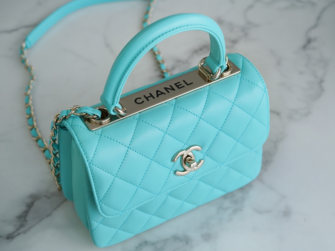 Chanel 24C Trendy CC Mini, Blue, Lambskin  