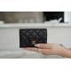 Classic Flap Card Holder, Black with Gold Hardware, Lambskin  