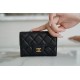 Classic Flap Card Holder, Black with Gold Hardware, Lambskin  