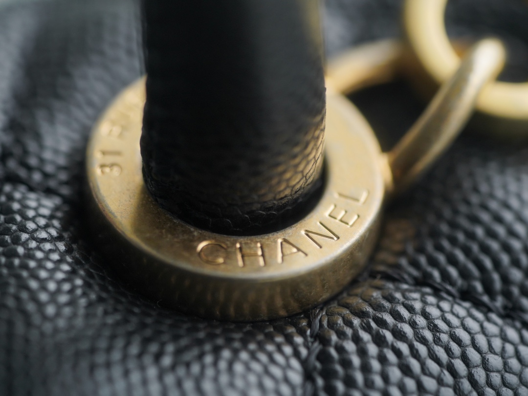 Chanel Coco Handle, Black with Leather Handle, Medium Size  