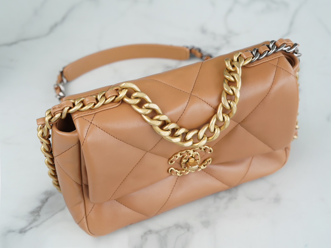 Chanel 19 Bag, Small Size, Caramel, Lambskin  