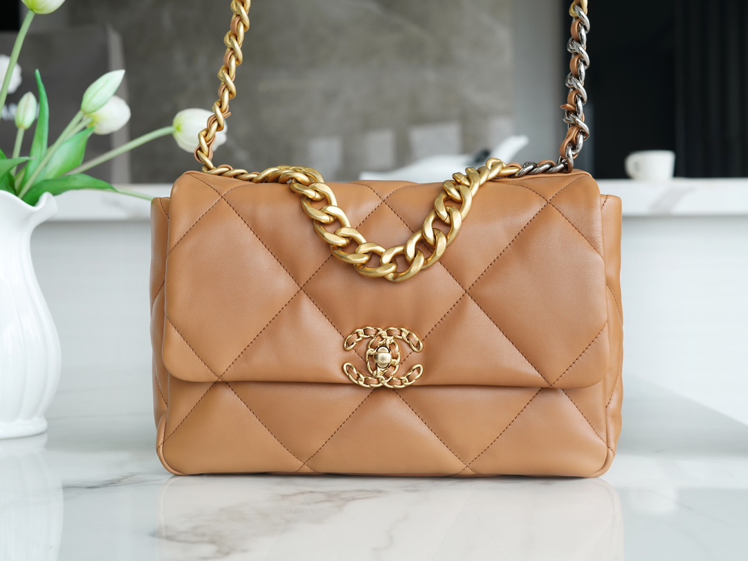 Chanel 19 Bag, Medium Size, Caramel, Lambskin  