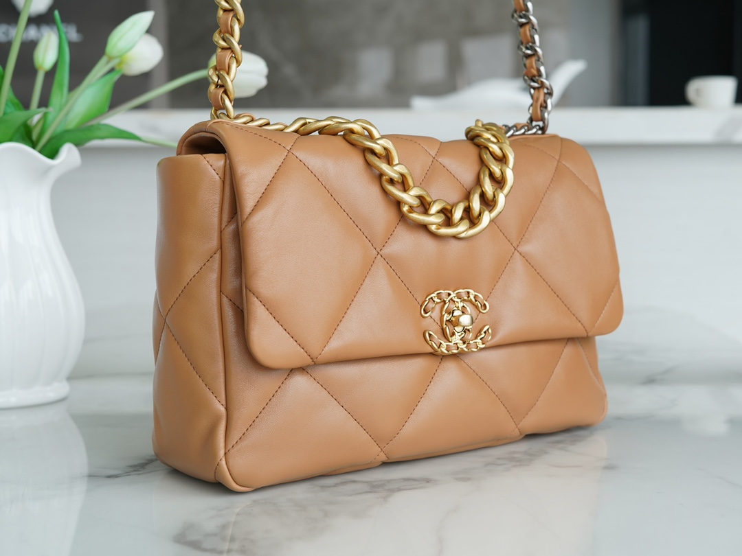 Chanel 19 Bag, Medium Size, Caramel, Lambskin  