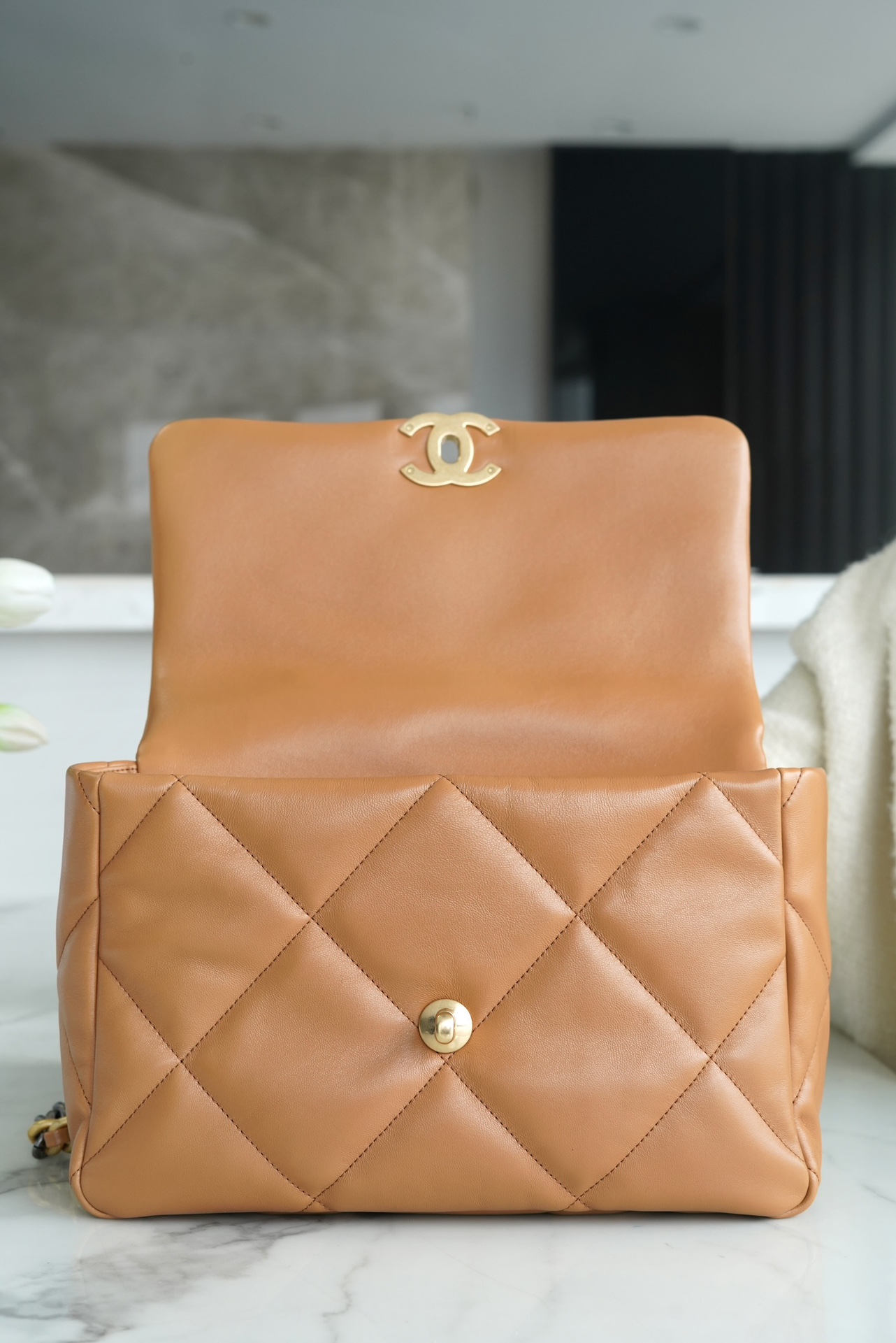 Chanel 19 Bag, Medium Size, Caramel, Lambskin  