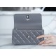 Chanel 23K New Crystal Handle Accordion, Dark Grey, Leather  