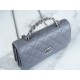 Chanel 23K New Crystal Handle Accordion, Dark Grey, Leather  