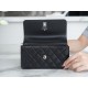 Chanel 23K New Crystal Handle Accordion, Black, Leather  