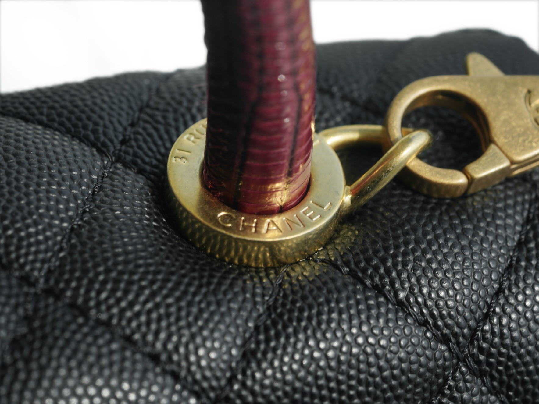 Coco Handle, Lizard Handle, Black, Large Size, Original Leather