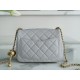 Chanel CF Metal Ball Boy Bag, Light Gray  