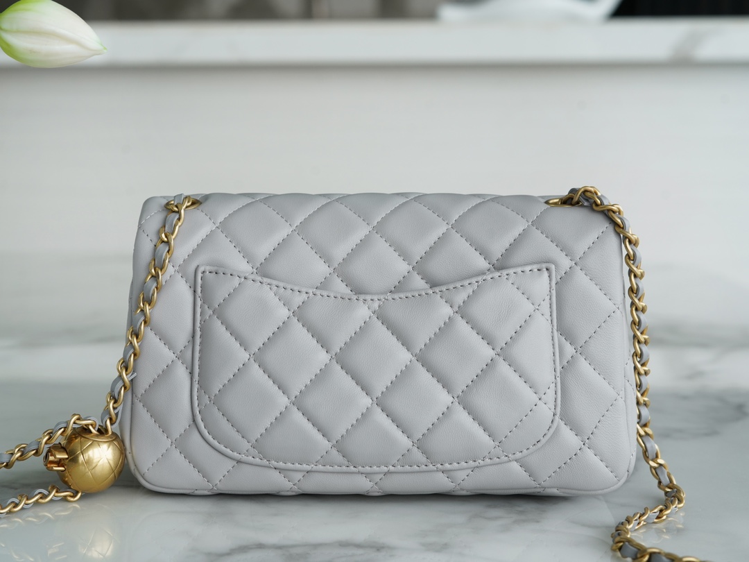 Chanel CF Metal Ball Mini, Light Gray  