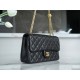 Chanel 23S Camellia Adjustable CF Mini, Black Gold, Lambskin  