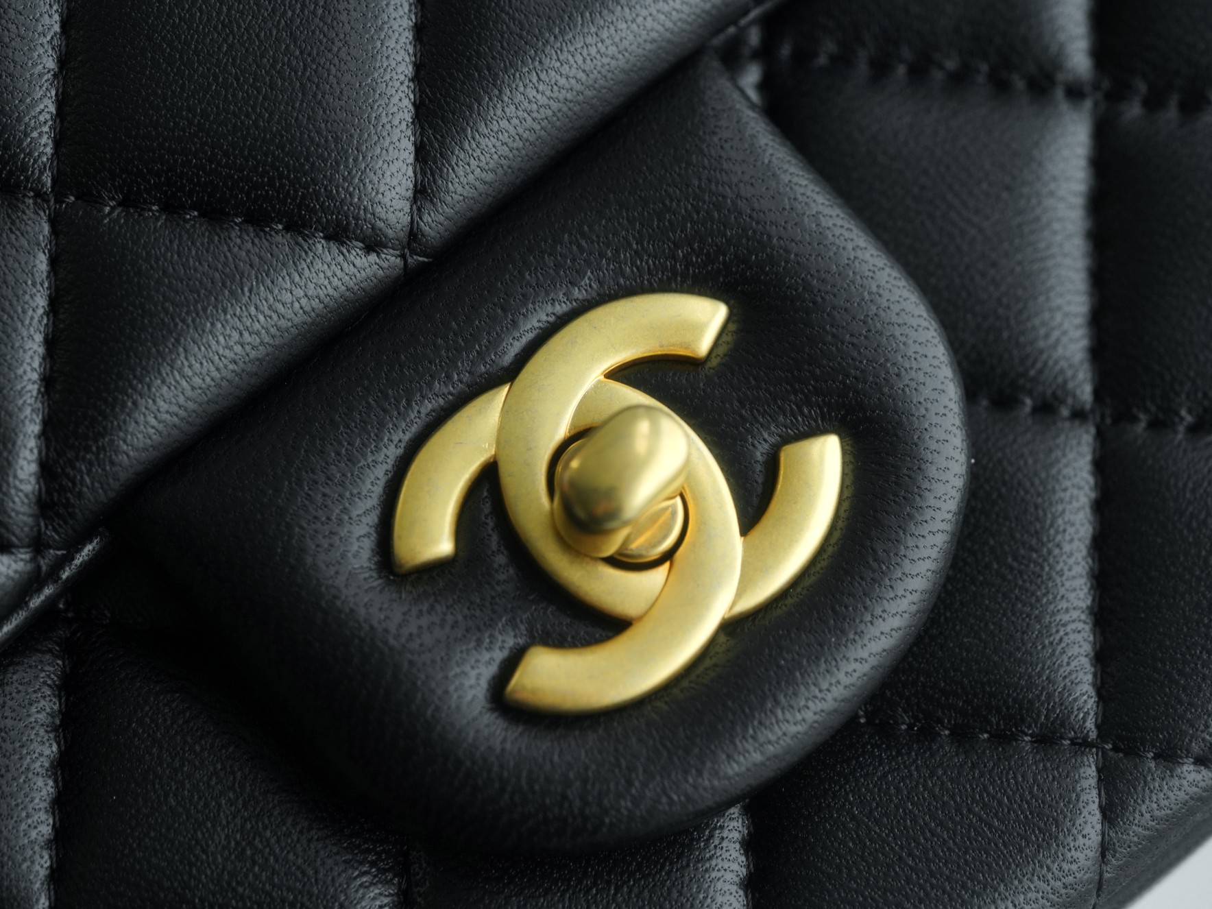 Chanel 23S Camellia Adjustable CF Mini, Black Gold, Lambskin  