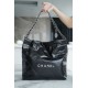 Chanel 22P Bag, Small, Black with Silver Hardware  