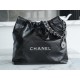 Chanel 22P Bag, Small, Black with Silver Hardware  