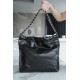 Chanel 22P Bag, Small, Black with Silver Hardware  