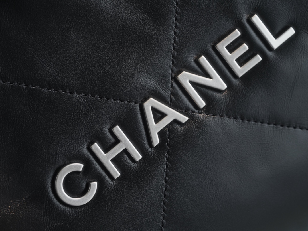 Chanel 22P Bag, Black with Silver Hardware, Medium  