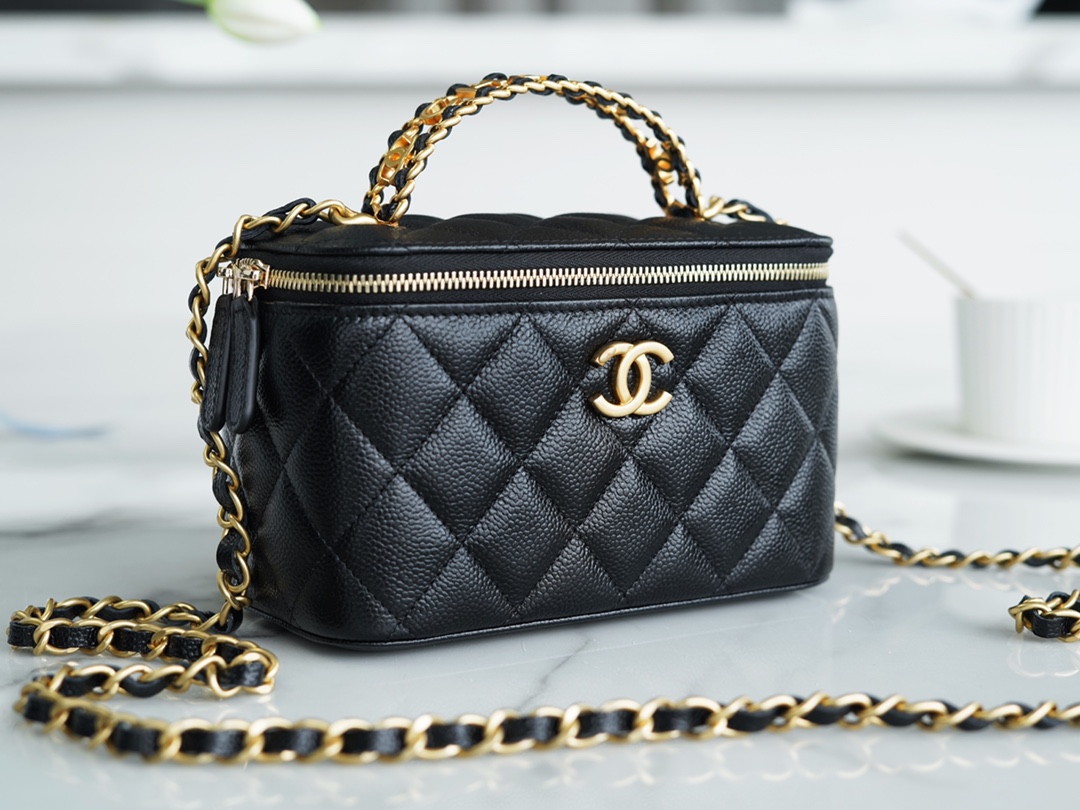 Chanel 22S Hollow Handle Long Box, Black  