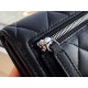 Classic Flap Tri-fold Wallet, Black Silver, Lambskin  