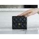 Classic Flap Tri-fold Wallet, Black Gold, Lambskin  