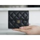 Classic Flap Tri-fold Wallet, Black Gold, Lambskin  