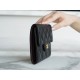 Classic Flap Tri-fold Wallet, Black Gold, Lambskin  