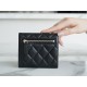 Classic Flap Tri-fold Wallet, Black Gold, Lambskin  