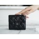 Classic Flap Tri-fold Wallet, Black Silver, Lambskin  