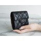 Classic Flap Tri-fold Wallet, Black Silver, Lambskin  