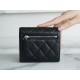 Classic Flap Tri-fold Wallet, Black Silver, Lambskin  