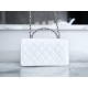 Chanel 23K Water Diamond Handle Accordion WOC, White, Leather  