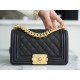 Chanel Leboy Large Ball Quilted Bag, Black Gold  