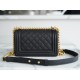 Chanel Leboy Large Ball Quilted Bag, Black Gold  