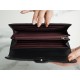 Classic Flap Long Wallet, Black Silver, Lambskin  