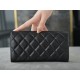 Classic Flap Long Wallet, Black Gold, Lambskin  