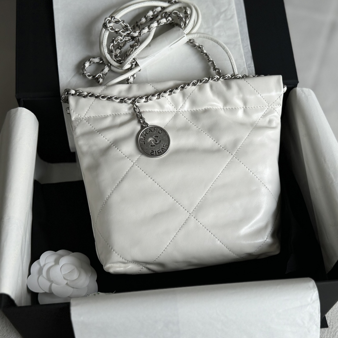 Chanel 23S 22 Mini Bag, Silver  