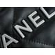 Chanel 23S 22 Mini Bag, Black Silver, Calfskin  