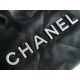 Chanel 23S 22 Mini Bag, Black Silver, Calfskin  