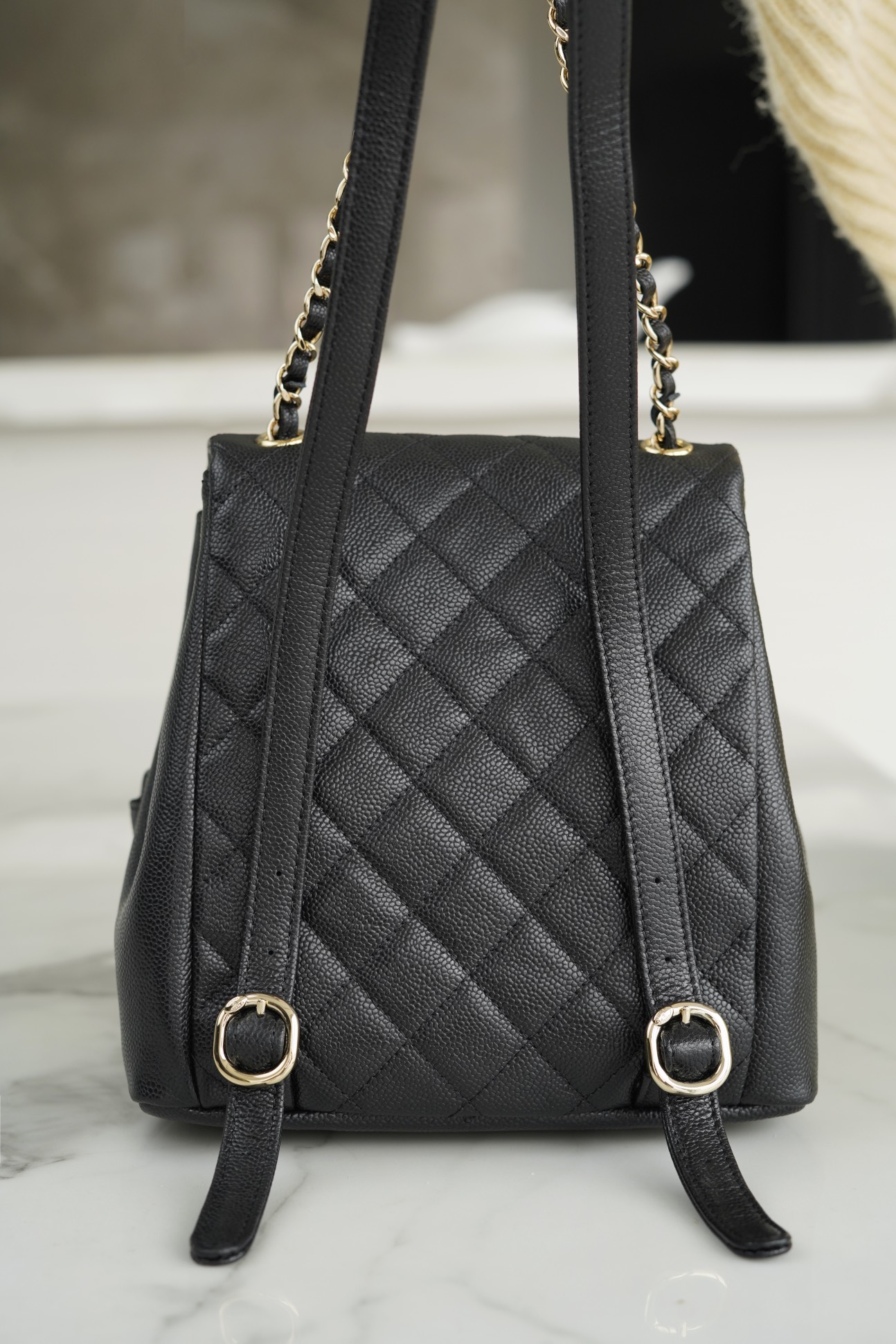 Chanel 23P Duma Backpack, Large, Black Leather  