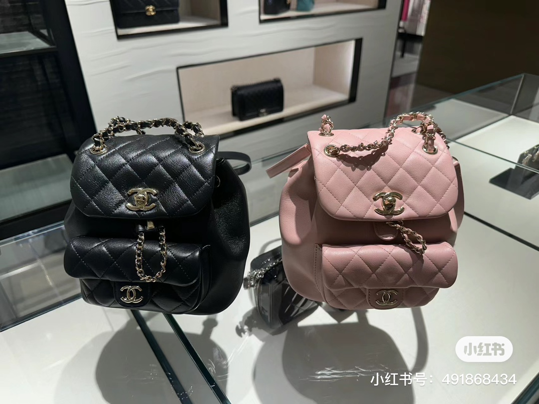 Chanel 24P New Duma Backpack, Peach Blossom Pink, Calfskin  