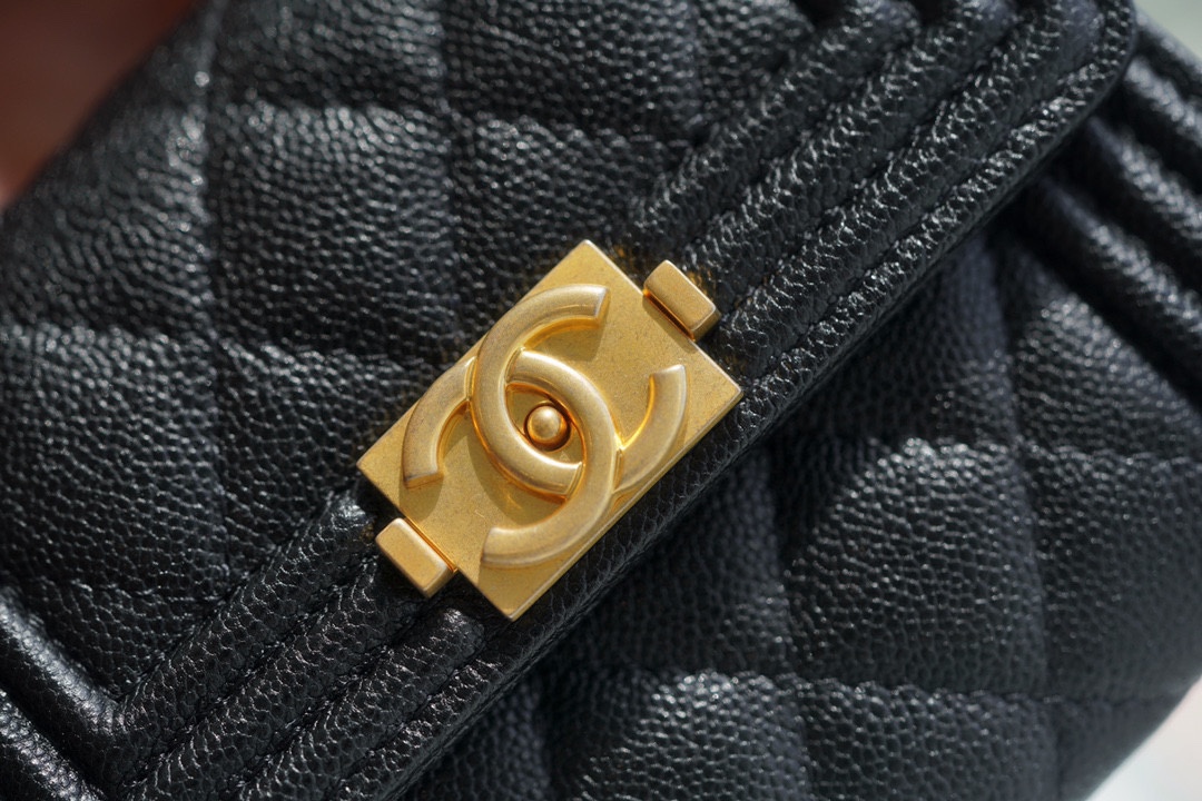 Chanel Leboy Wallet, Classic Black Gold, Calfskin  