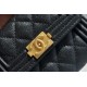 Chanel Leboy Wallet, Classic Black Gold, Calfskin  