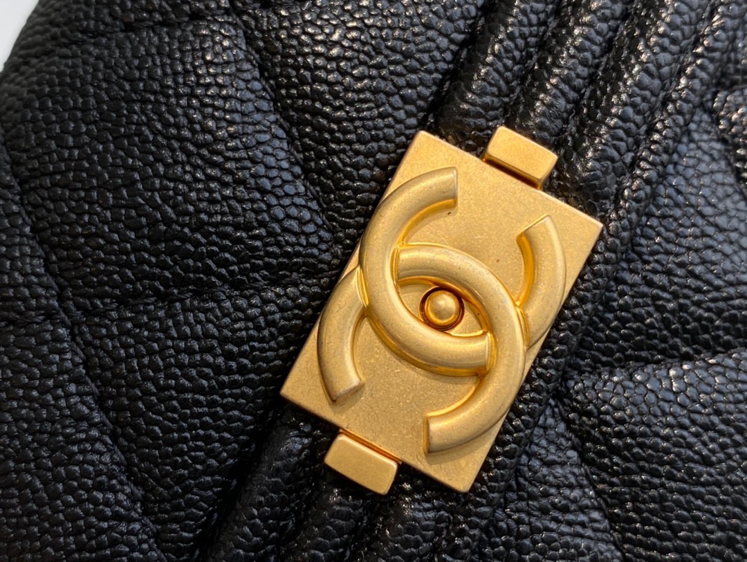 Chanel Leboy Wallet, Classic Black Gold, Calfskin  