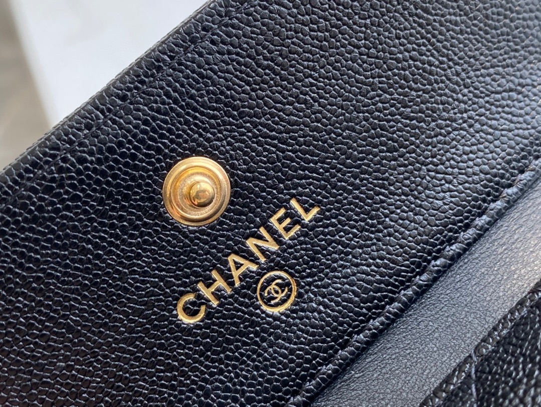 Chanel Leboy Wallet, Classic Black Gold, Calfskin  