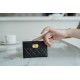 Chanel Leboy Card Holder, Classic Black Gold, Quilted Grain Calfskin  