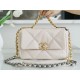 Chanel 19 Bag, Small, Beige, Lambskin  